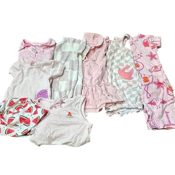 12-24M Girls Bundle Summer Clothing mixed Brands, Flamingo, Watermelon, & more - Picture 15 of 16